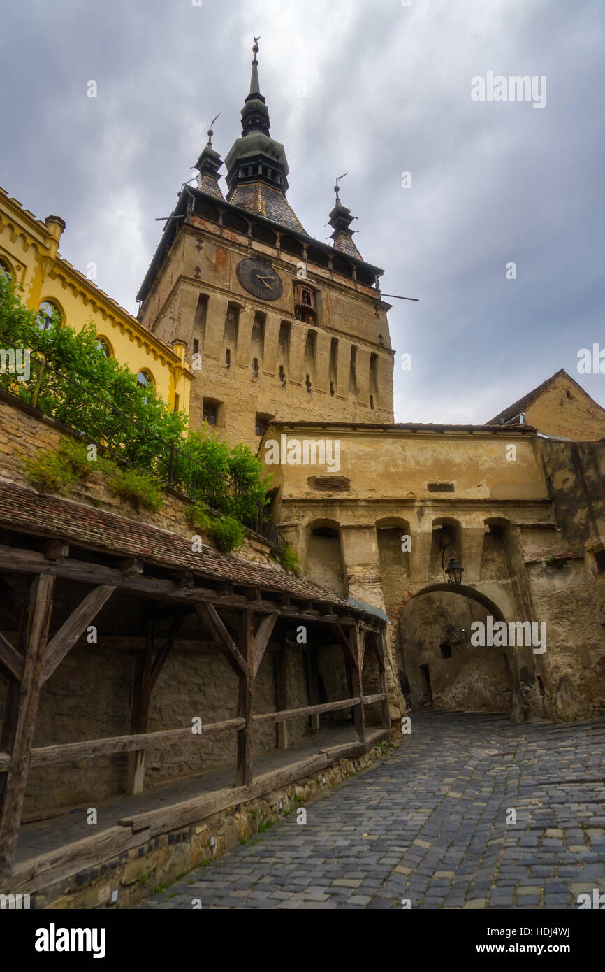 Die Stadt Sighisoara in Rumänien Stockfoto