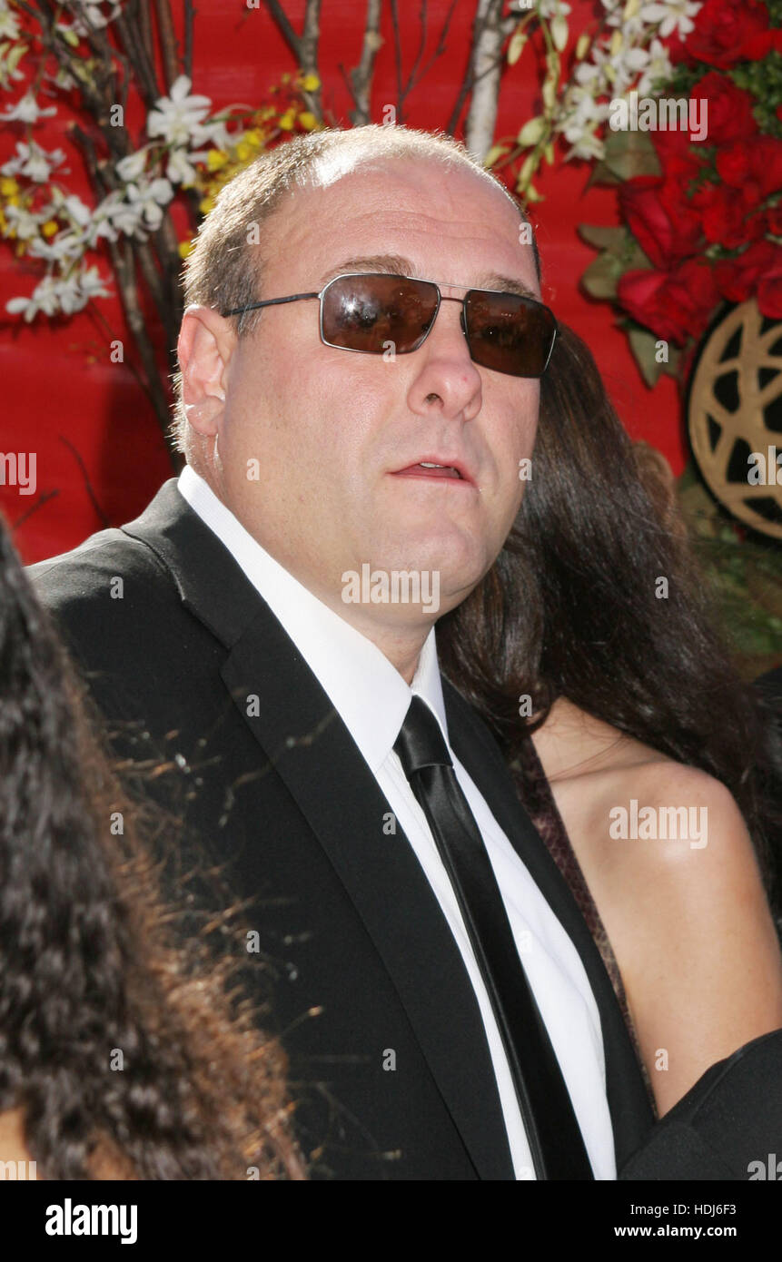 Schauspieler James Gandolfini kommt für die 56. Annual Emmy Awards in Los Angeles, Kalifornien auf Sonntag, 19. September 2004. Bildnachweis: Francis Specker Stockfoto