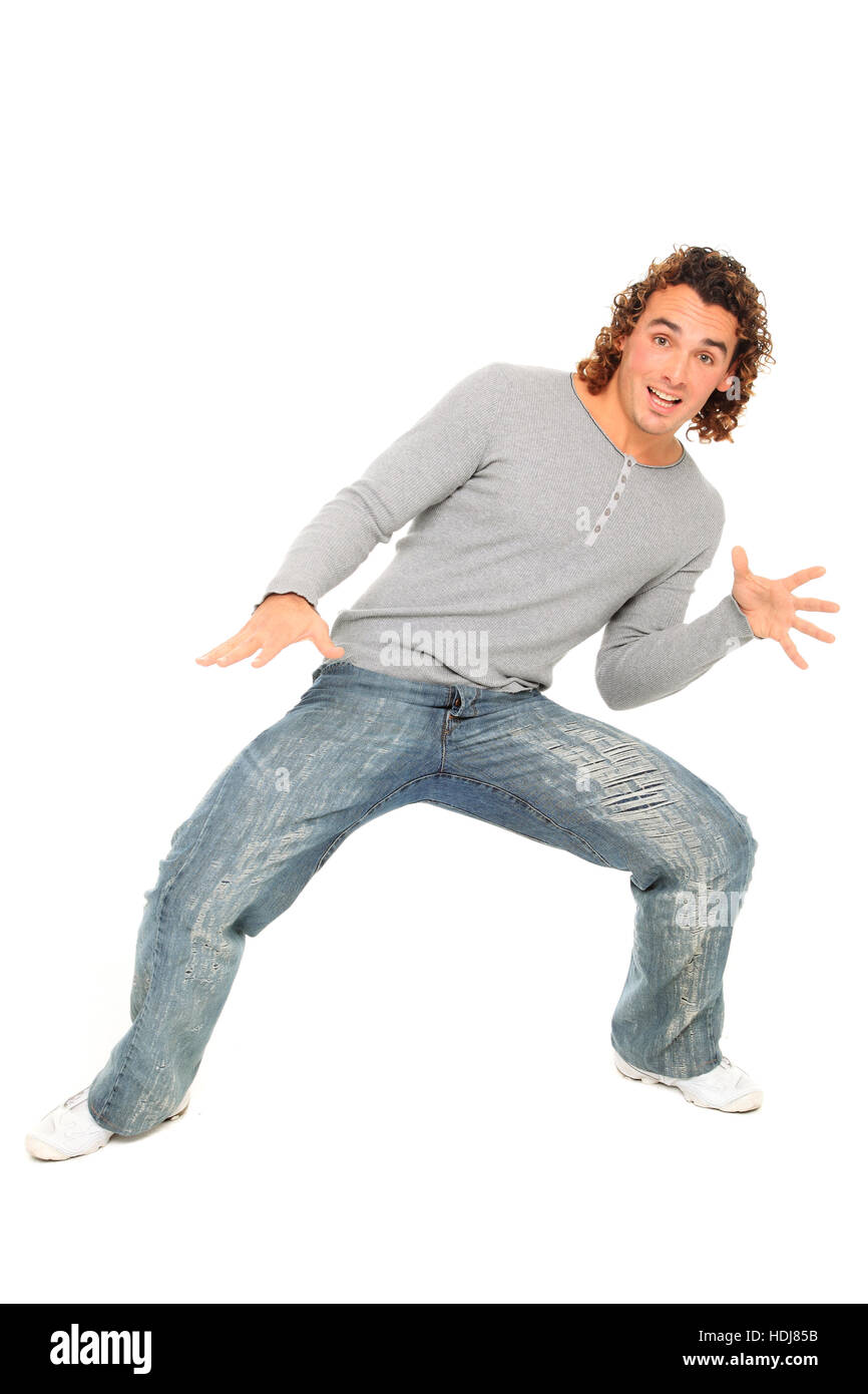 Mann macht einen Tanz bewegen Stockfoto