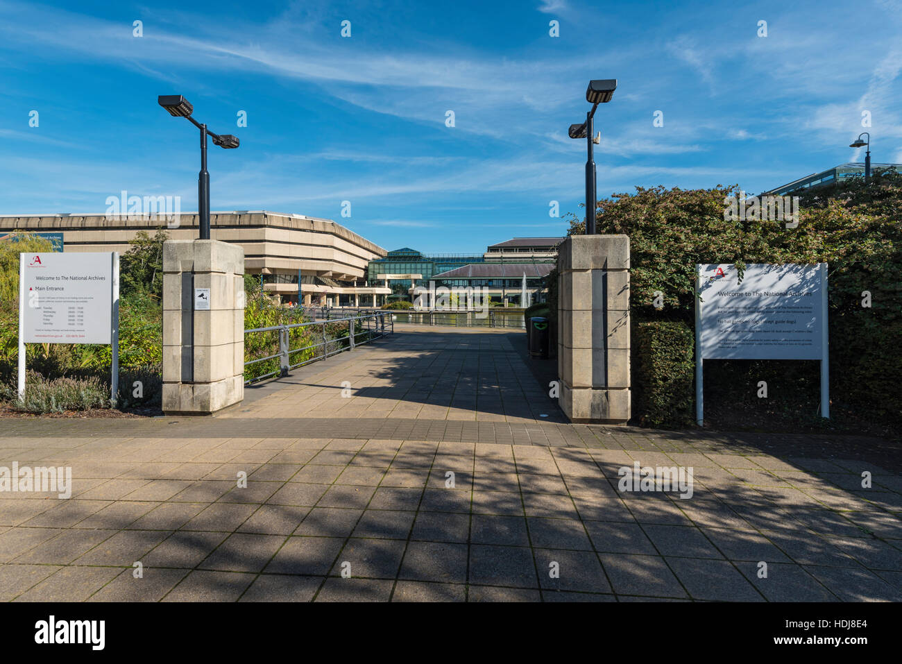 Eintritt in den National Archives, TNA, in Kew, London Stockfoto