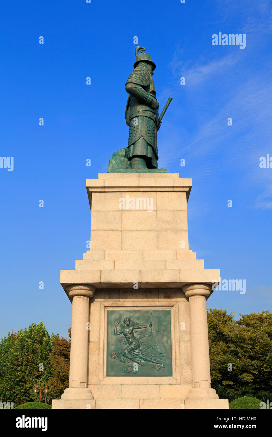 Admiral Yi Sonne-Shin Statue, Yongdusan Park, Busan, Südkorea, Asien Stockfoto