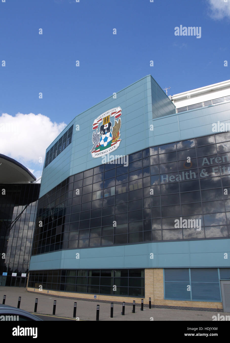 Schilder am Eingang zur Ricoh Arena, Heimat von Coventry City Football Club Stockfoto