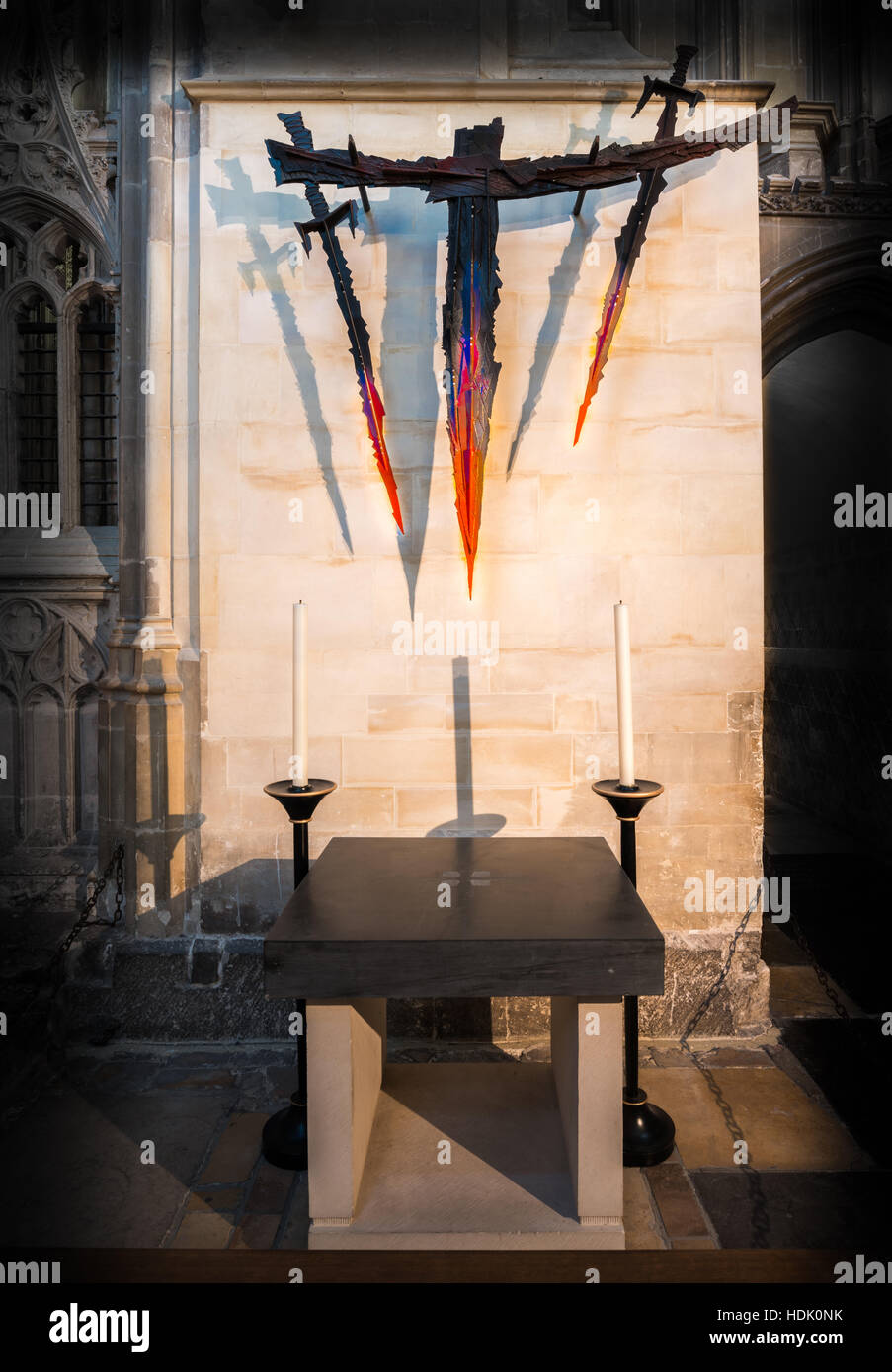 Vor Ort, wo Thomas Becket (von vier Freunde von König Heinrich II.) auf die Kathedrale von Canterbury, England, im sechsten Jahrhundert gegründet ermordet wurde Stockfoto