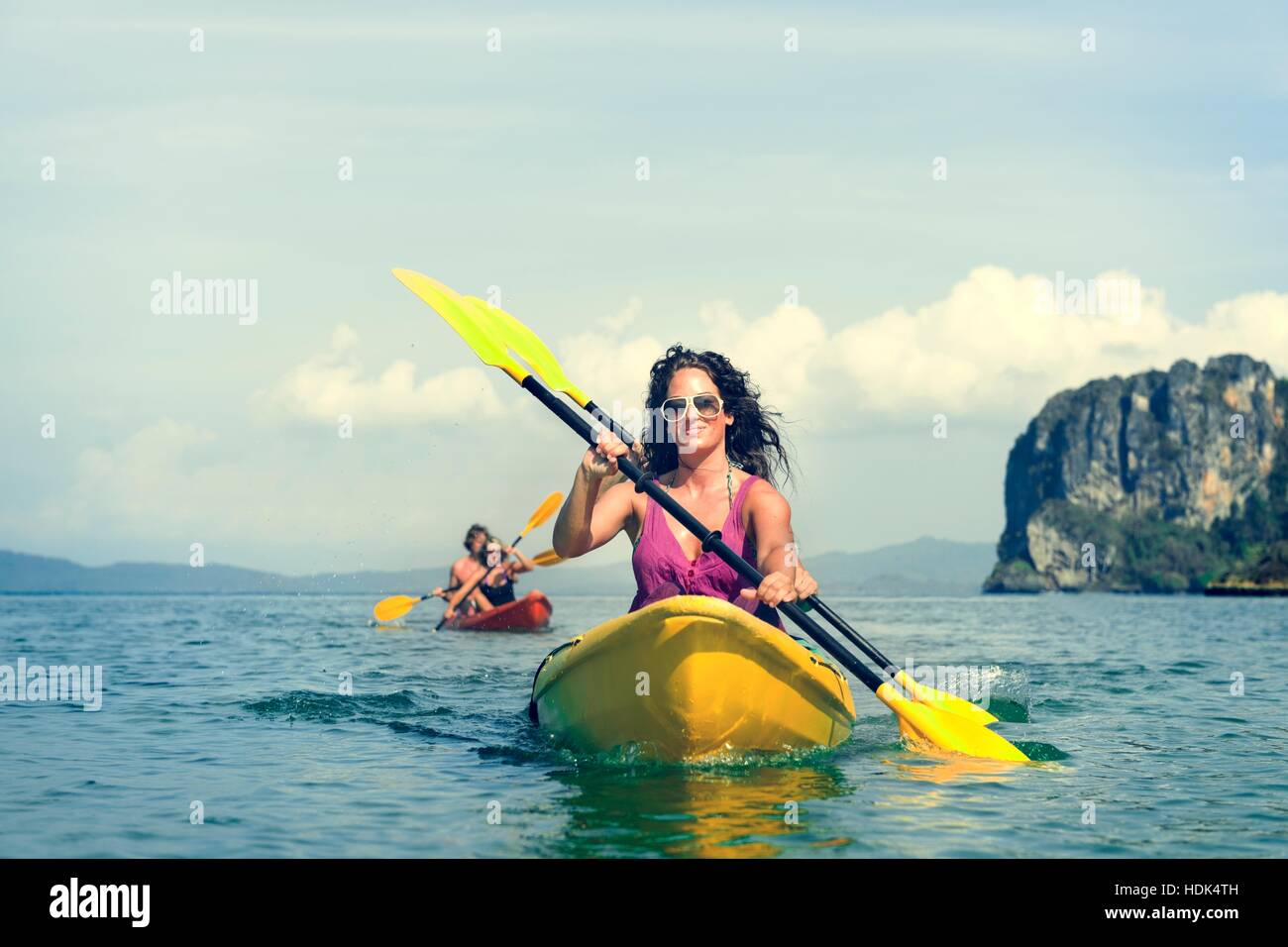 Kajak tropischen Urlaub Reise touristischen Boot-Konzept Stockfoto