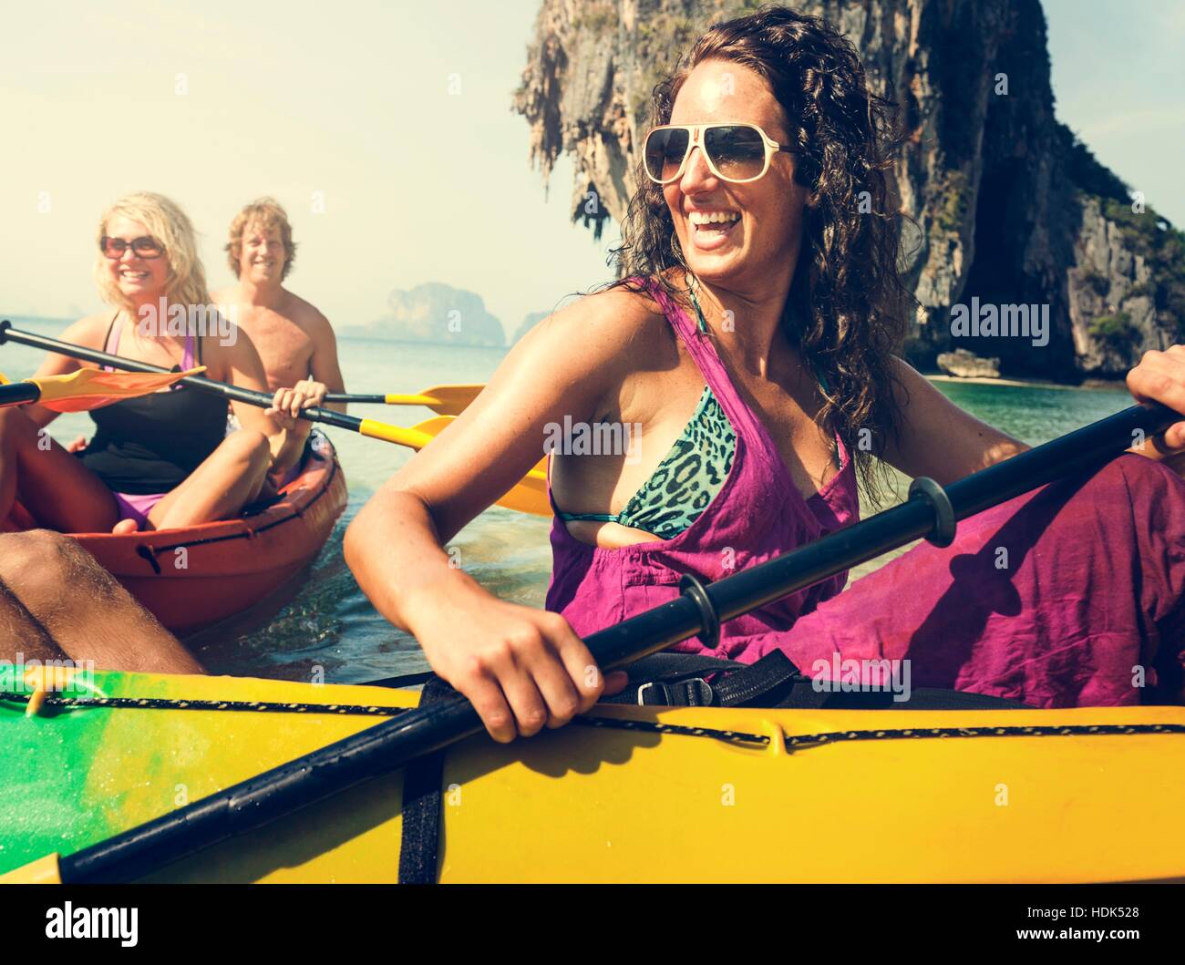 Kajak tropischen Urlaub Reise touristischen Boot-Konzept Stockfoto