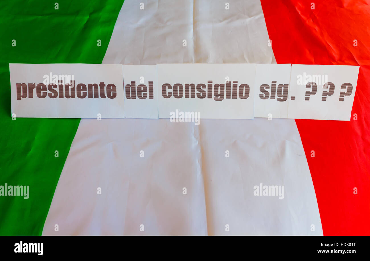 Wahl des Ministerpräsidenten Italienisch Stockfoto