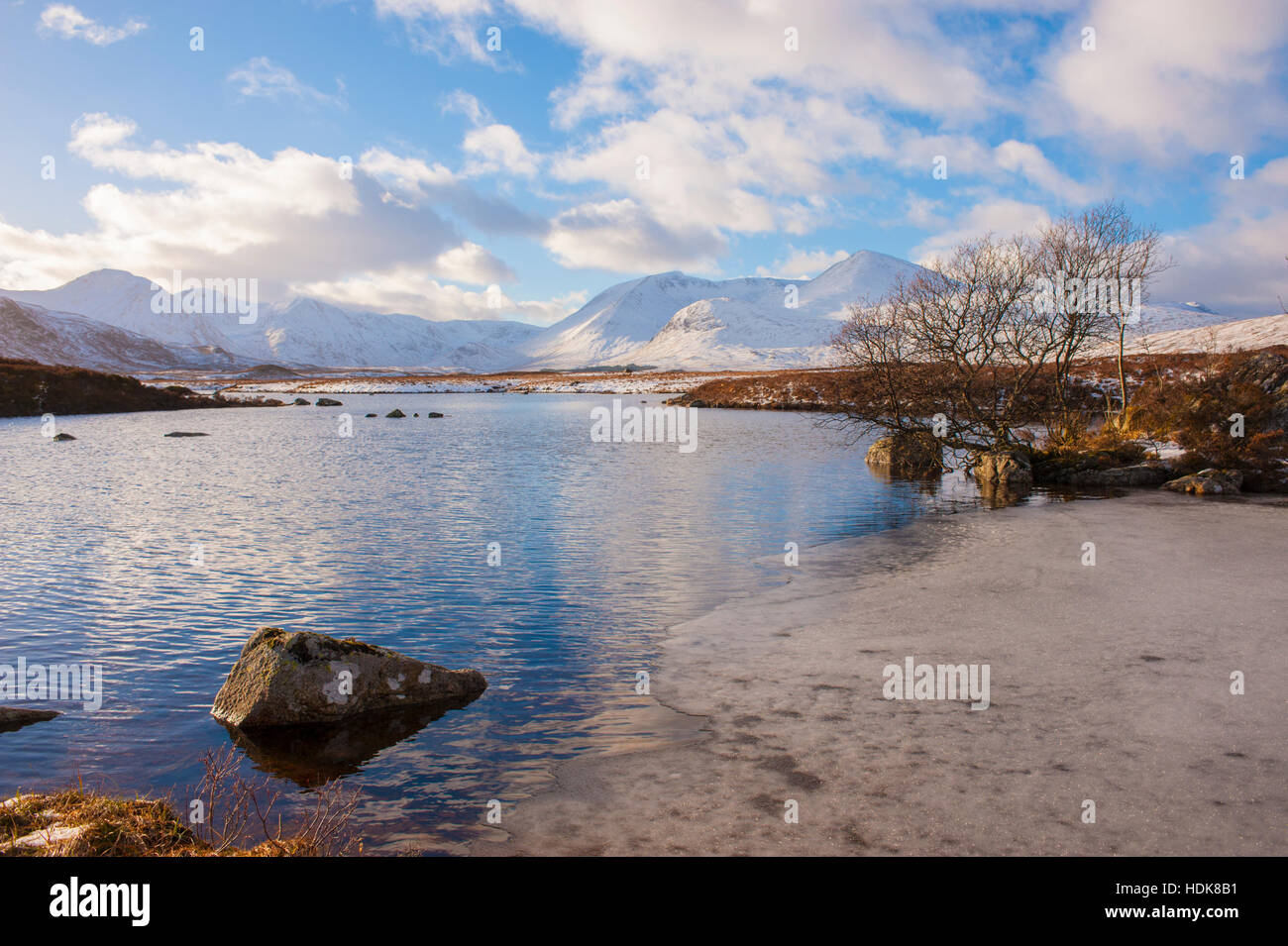 Rannoch Moor und die Ansätze zur Glencoe. Stockfoto