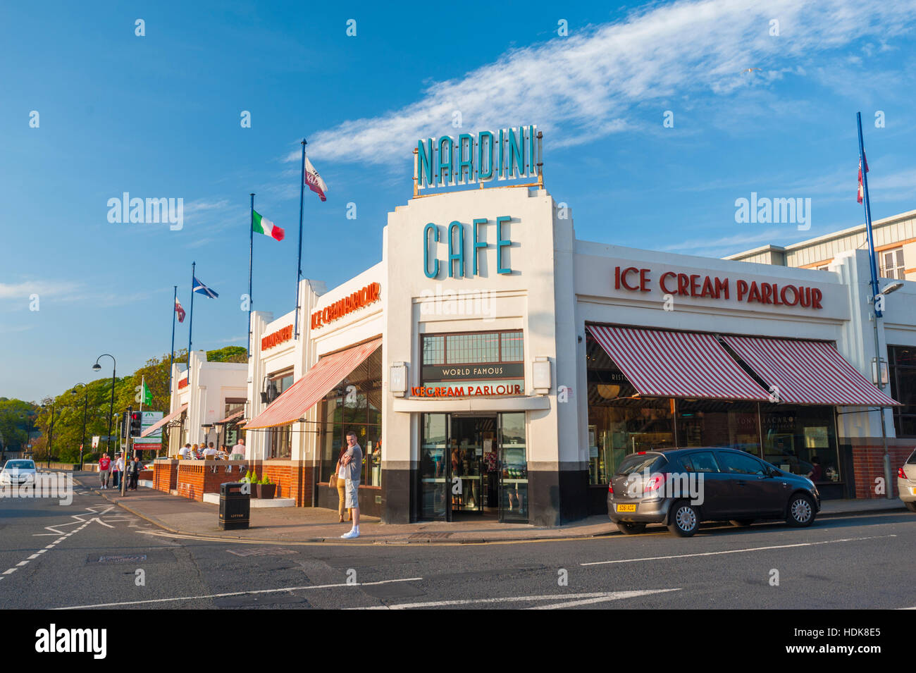 Nardini Café Largs an der Clyde Küste Ayrshire. Stockfoto