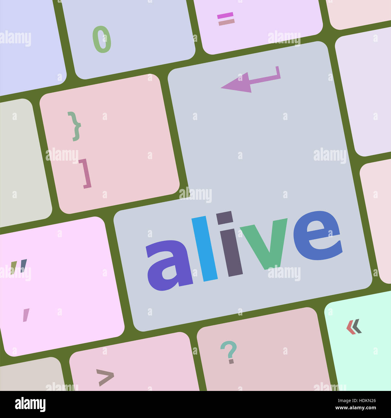 lebendig Text auf Laptop-Computer-Tastatur Taste Stockfoto