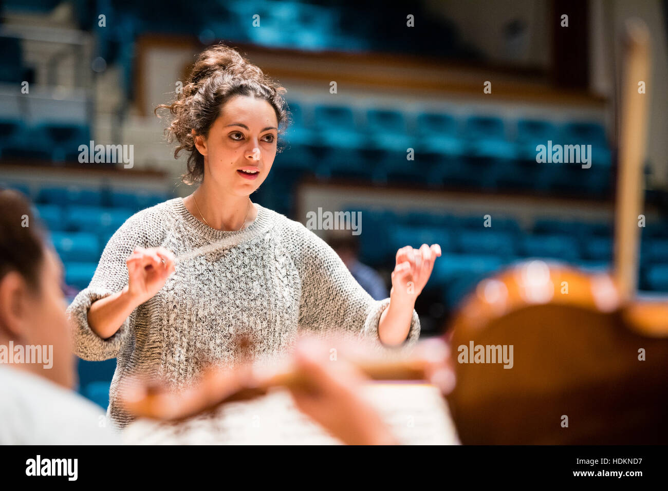 Gabriella Teychenne, Musiker, Teilnahme an einer leitenden Masterclass bei MusicFest Aberystwyth, Wales UK, 2016 Stockfoto