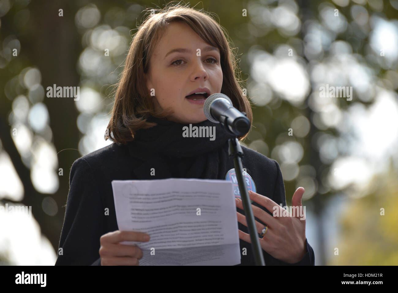 Carey Mulligan, Schauspielerin, spricht bei der "Rallye für Aleppo in London, Vereinigtes Königreich, Samstag, 22. Oktober 2016. Stockfoto