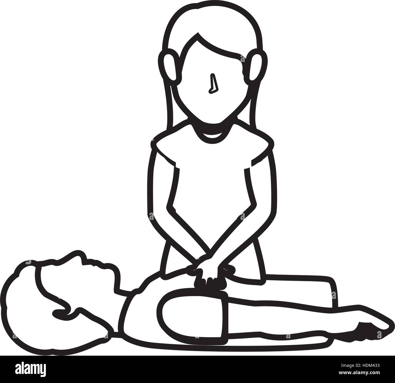 menschliche Silhouette tun ReanimationVektorIllustrationdesign Stock