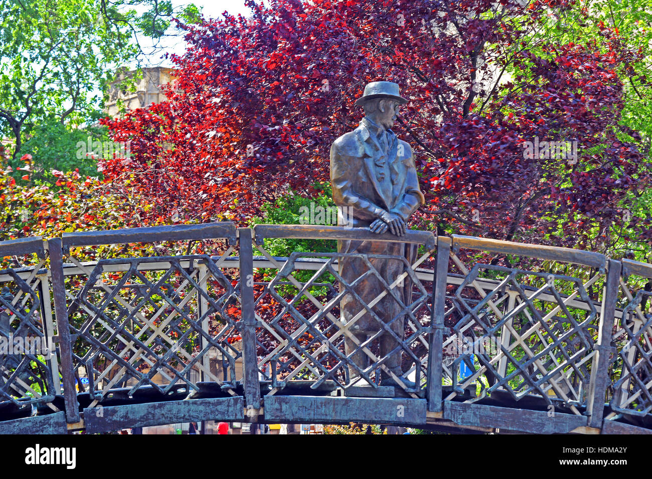 Ungarische Statue auf der Brücke auf dem Märtyrerplatz, Pest, Budapest, Ungarn Stockfoto