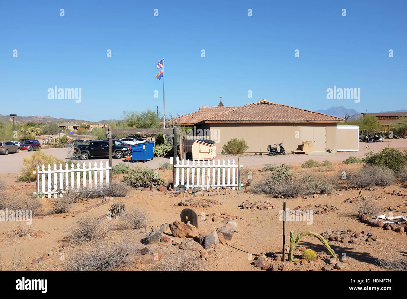 Boot Hill im Superstition Mountain Museum in Apache Junction, Arizona, auf Route 88. Stockfoto