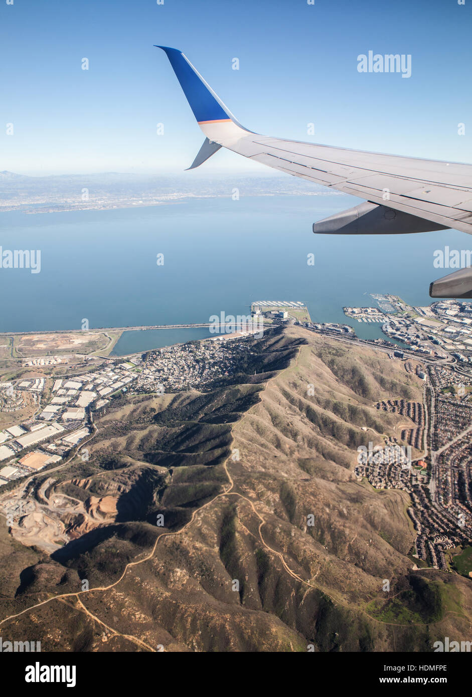 San Francisco Bay Area aus einer Ebene Stockfoto