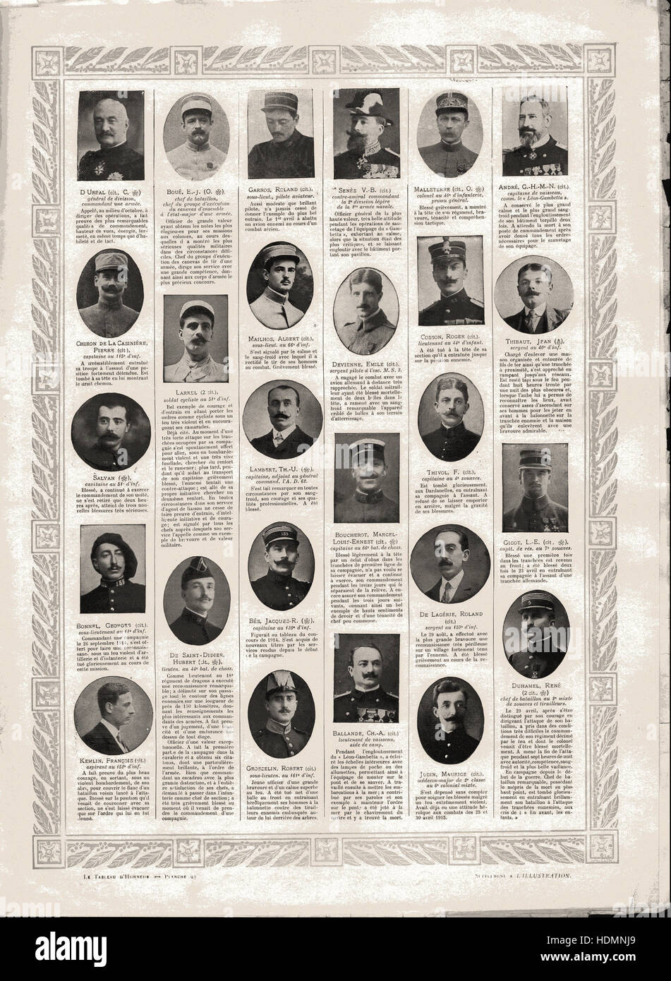 Ergänzung zur Abbildung Nr. 3789 16. Oktober 1915 das Inhaltsverzeichnis zu Ehren, Platte 97 Stockfoto
