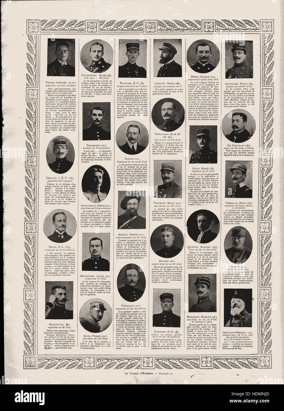 Ergänzung zur Abbildung Nr. 3770 5. Juni 1915 das Inhaltsverzeichnis zu Ehren, Platte 42 Stockfoto
