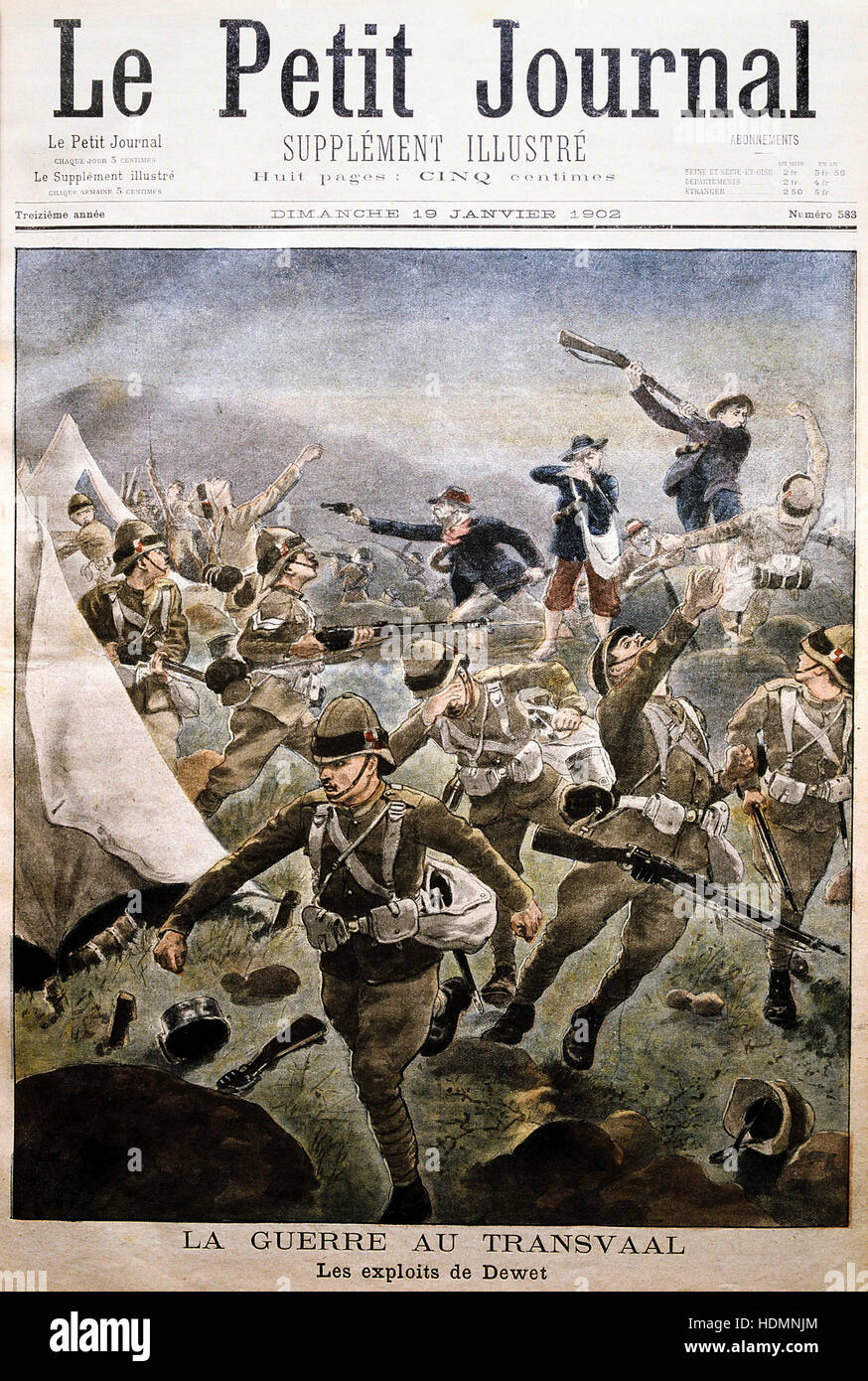 "Le Petit Journal" Paris 19. Januar 1902 - Boer Krieg - Transvaal Stockfoto