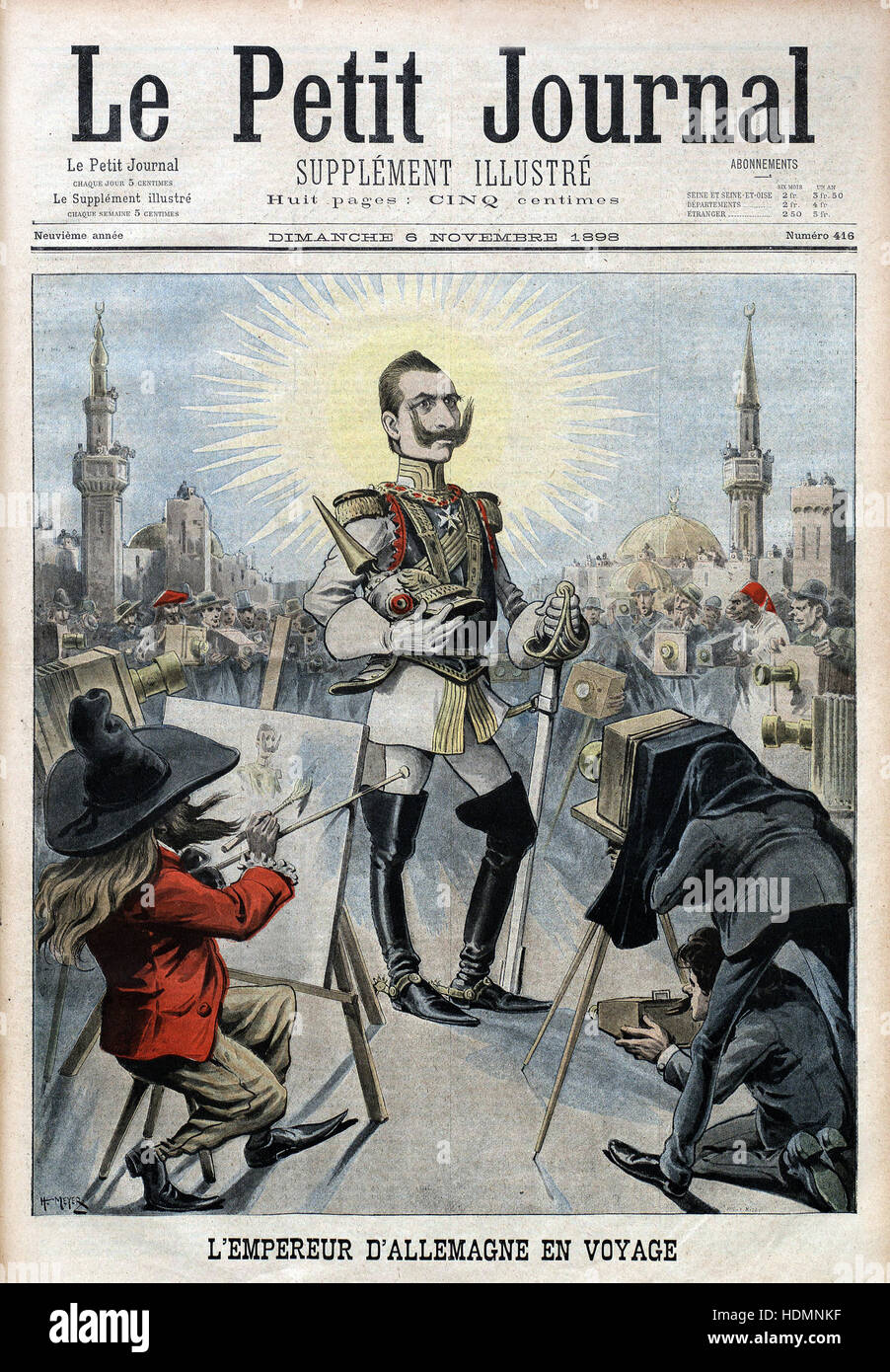 "Le Petit Journal" - L'Empereur d ' Allemagne En Voyage der Kaiser von Deutschland in der Reise - 1898 Stockfoto