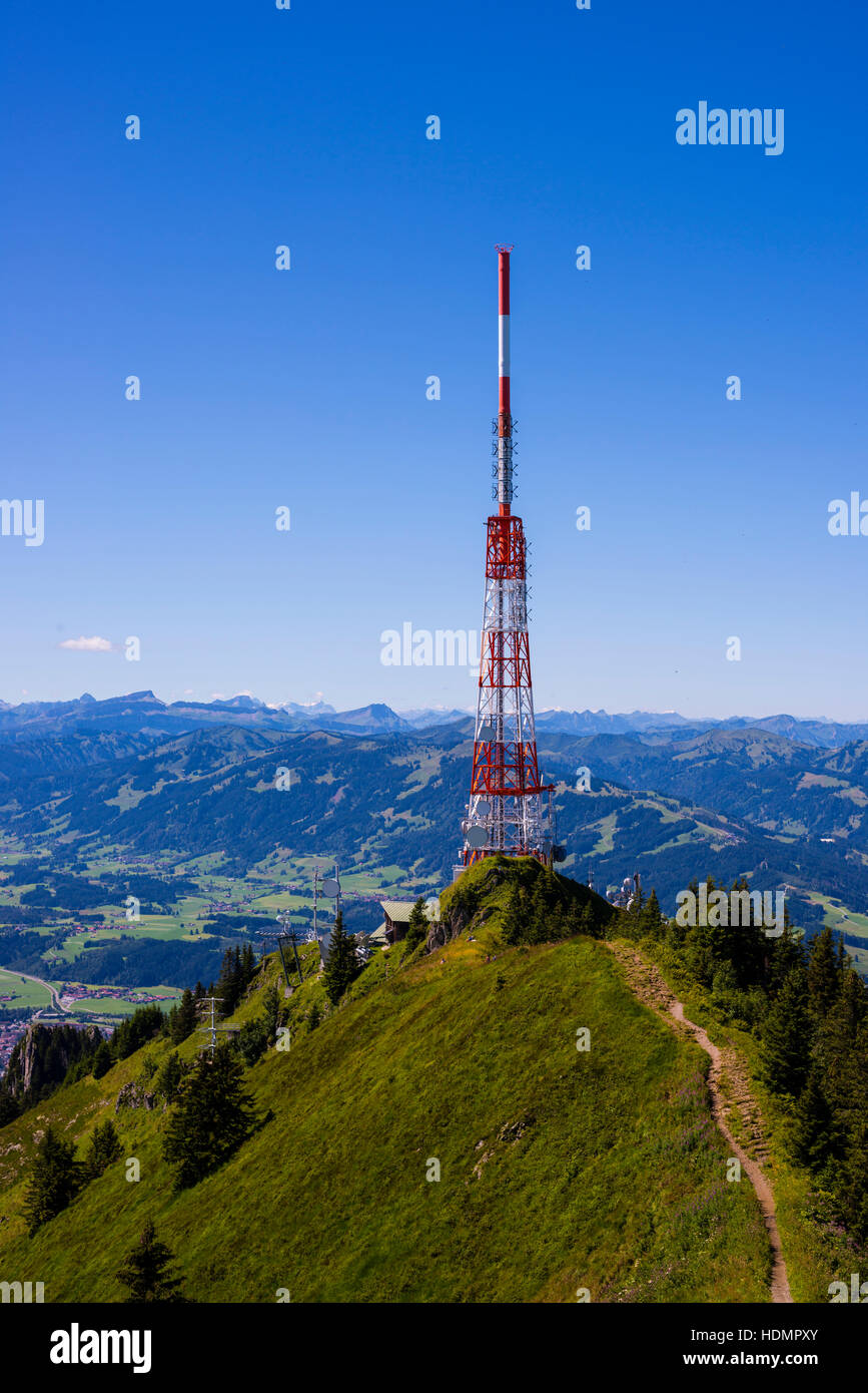 Bayerischer Rundfunk Sender Grünten, 1738 m, Illertal, Allgäuer Alpen, Allgäu, Bayern, Deutschland Stockfoto