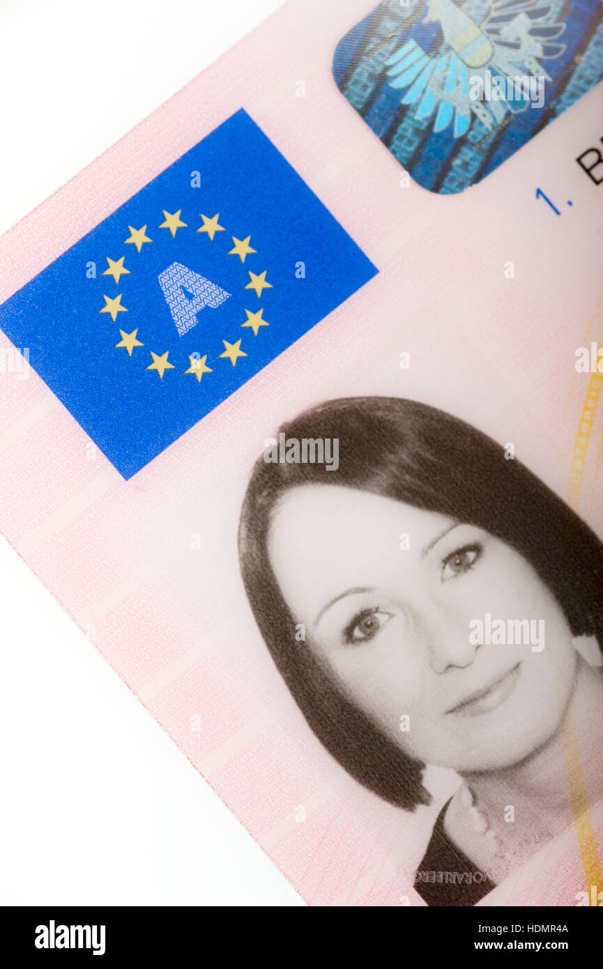 EU-Führerschein, österreichischer Führerschein Stockfoto