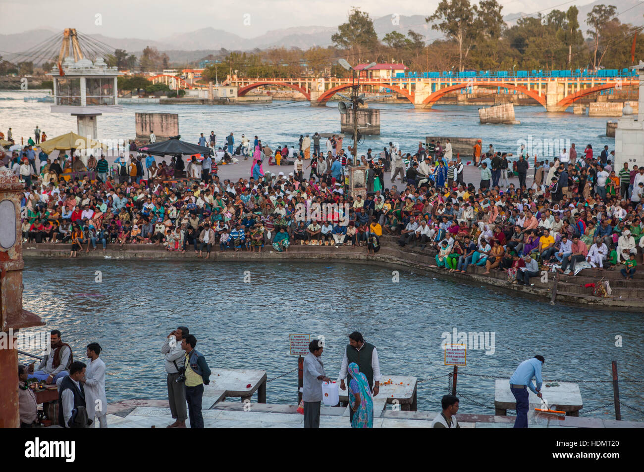 Religiöse Festival, Ganges Fluß, Haridwar, Uttarakhand, Indien Stockfoto