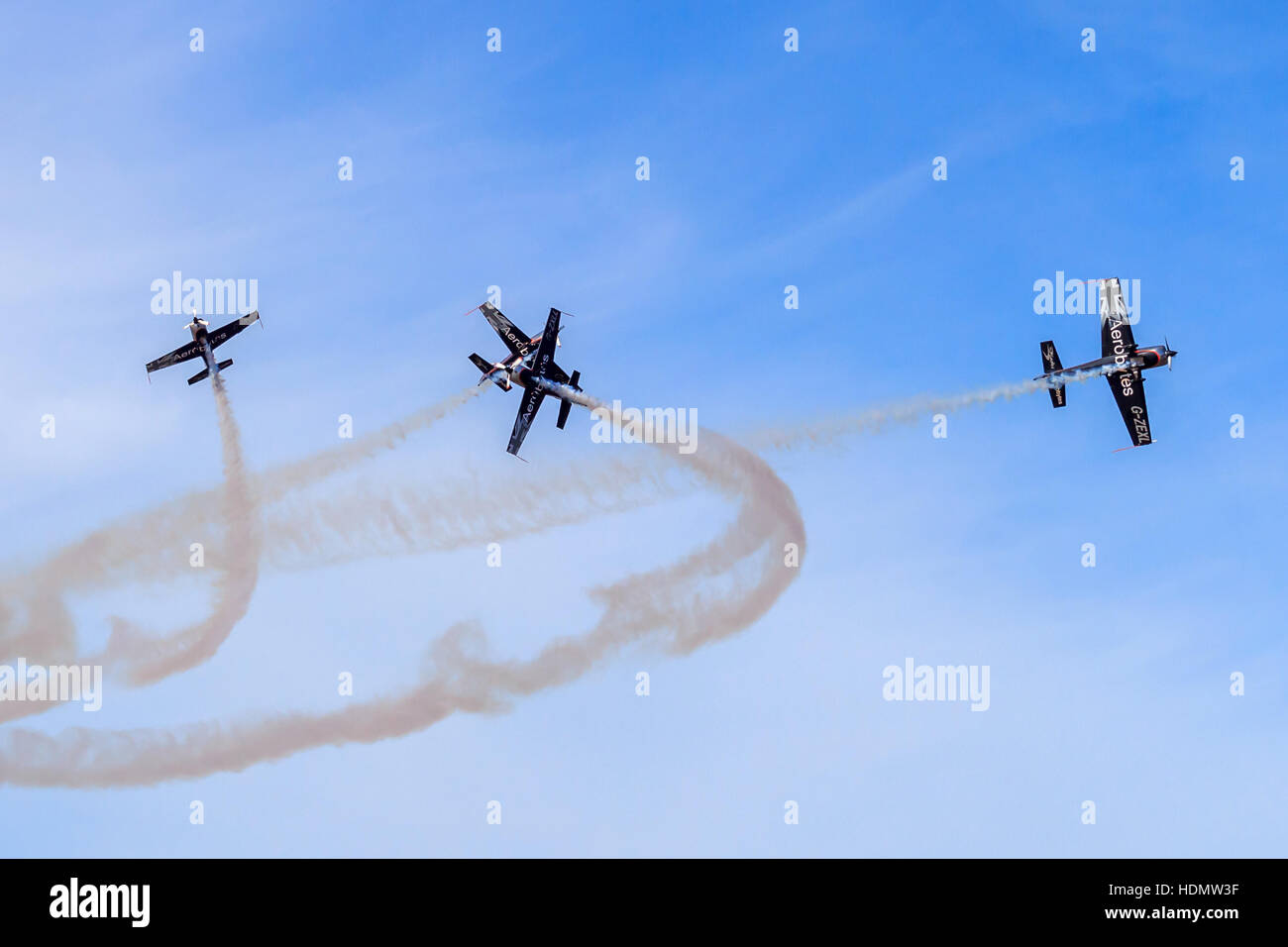 Die klingen Kunstflugstaffel, Durchführung ihrer Display-Manöver auf der Southport airshow Stockfoto