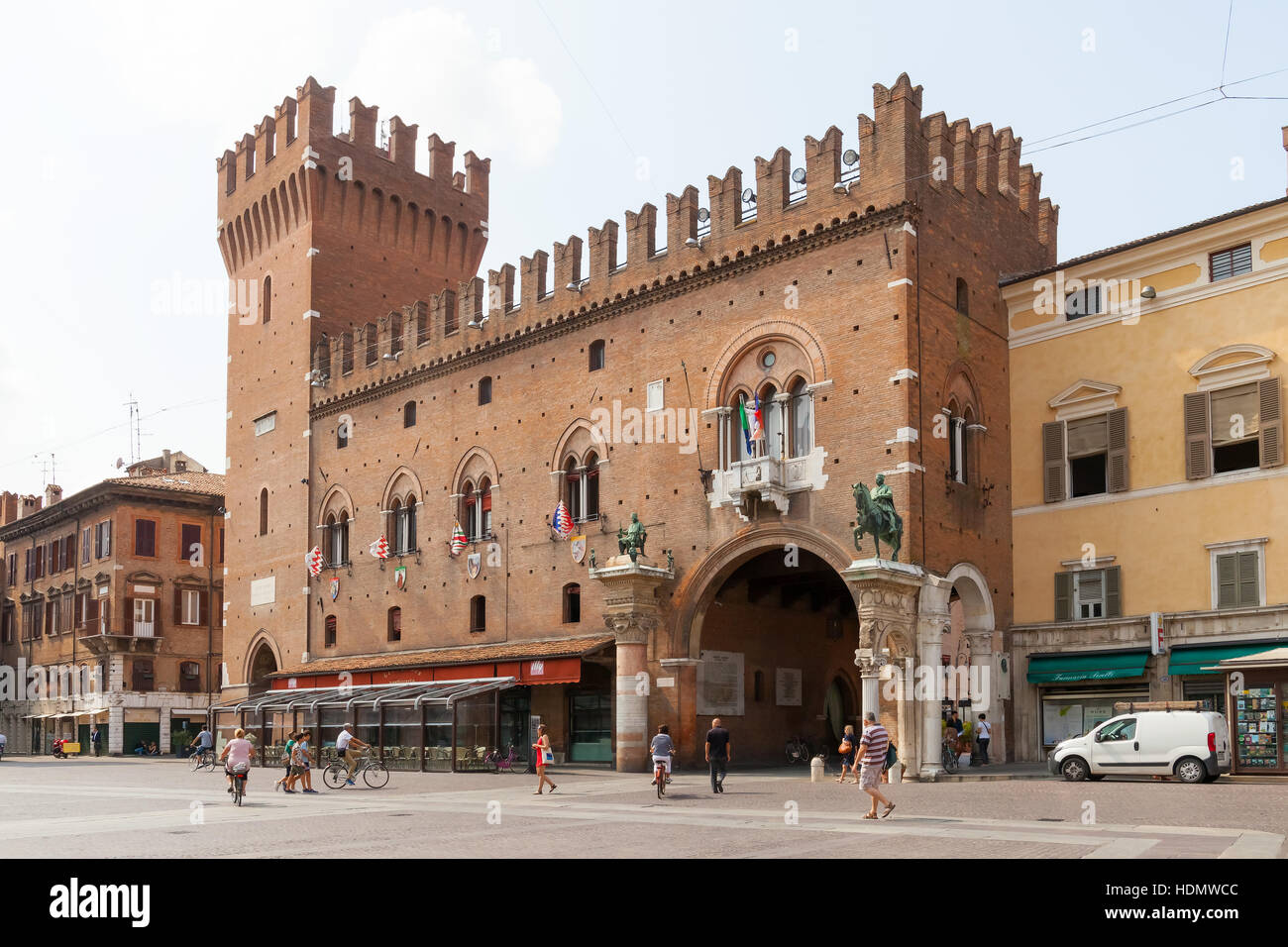 Rathaus in Ferrara, Italien. Stockfoto