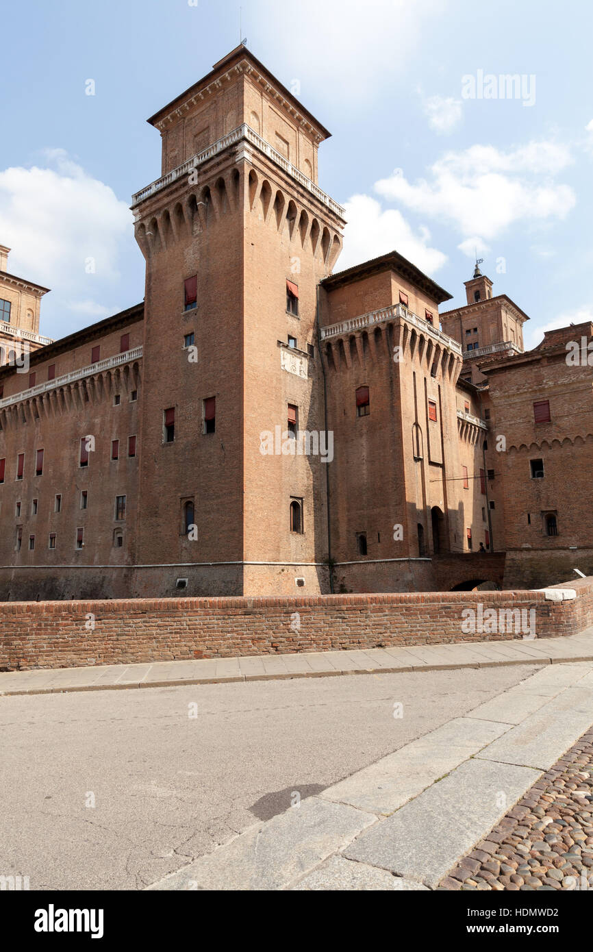 Castello Estense ('Este Schloss') oder das Castello di San Michele, Ferrara, Italien. Stockfoto