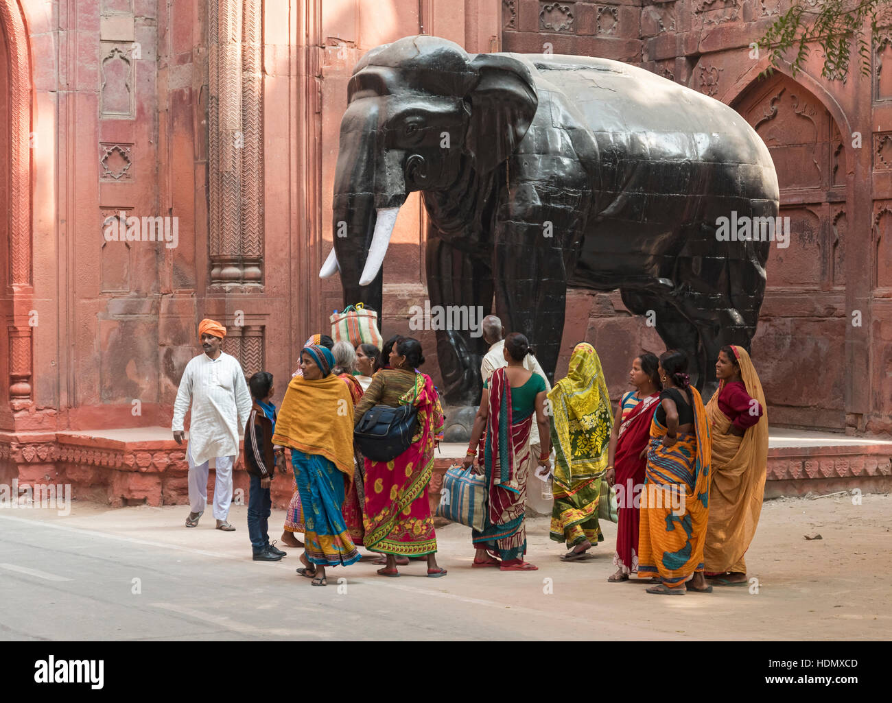 Elefant-Tor, Roten Fort, Alt-Delhi, Indien Stockfoto