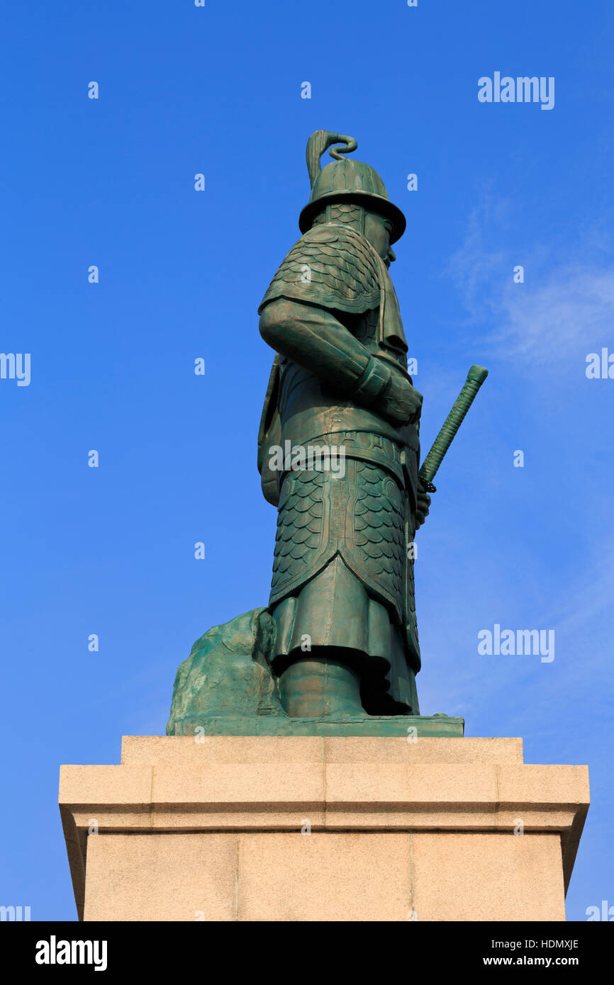 Admiral Yi Sonne-Shin Statue, Yongdusan Park, Busan, Südkorea, Asien Stockfoto