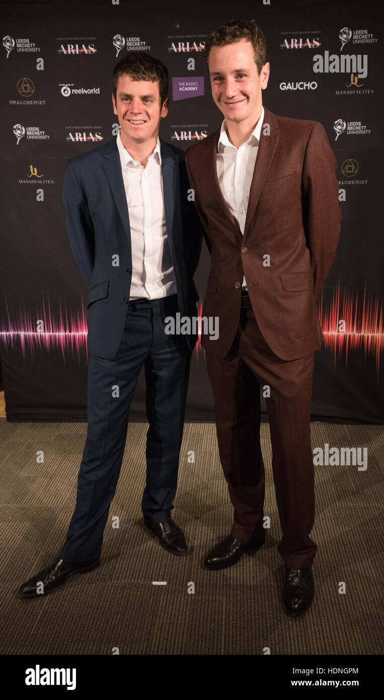 Audio & Radio Industry Awards 2016 (ARIEN) auf den ersten direkten Arena Leeds - Ankünfte mit: Gebrüder Brownlee wo: Leeds, Vereinigtes Königreich bei: 19. Oktober 2016 Stockfoto