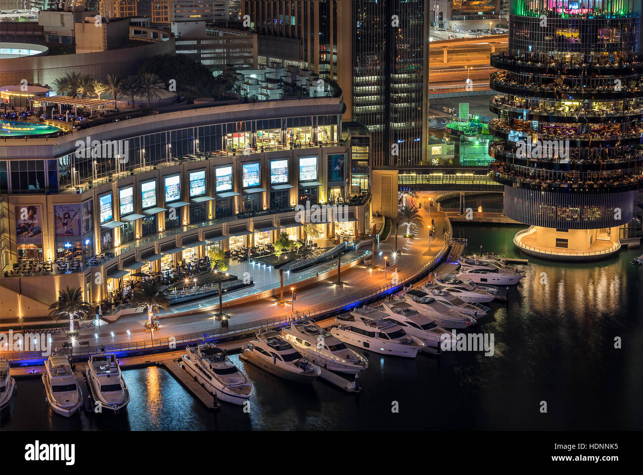 Jachthafen von Dubai in den Vereinigten Arabischen Emiraten Stockfoto