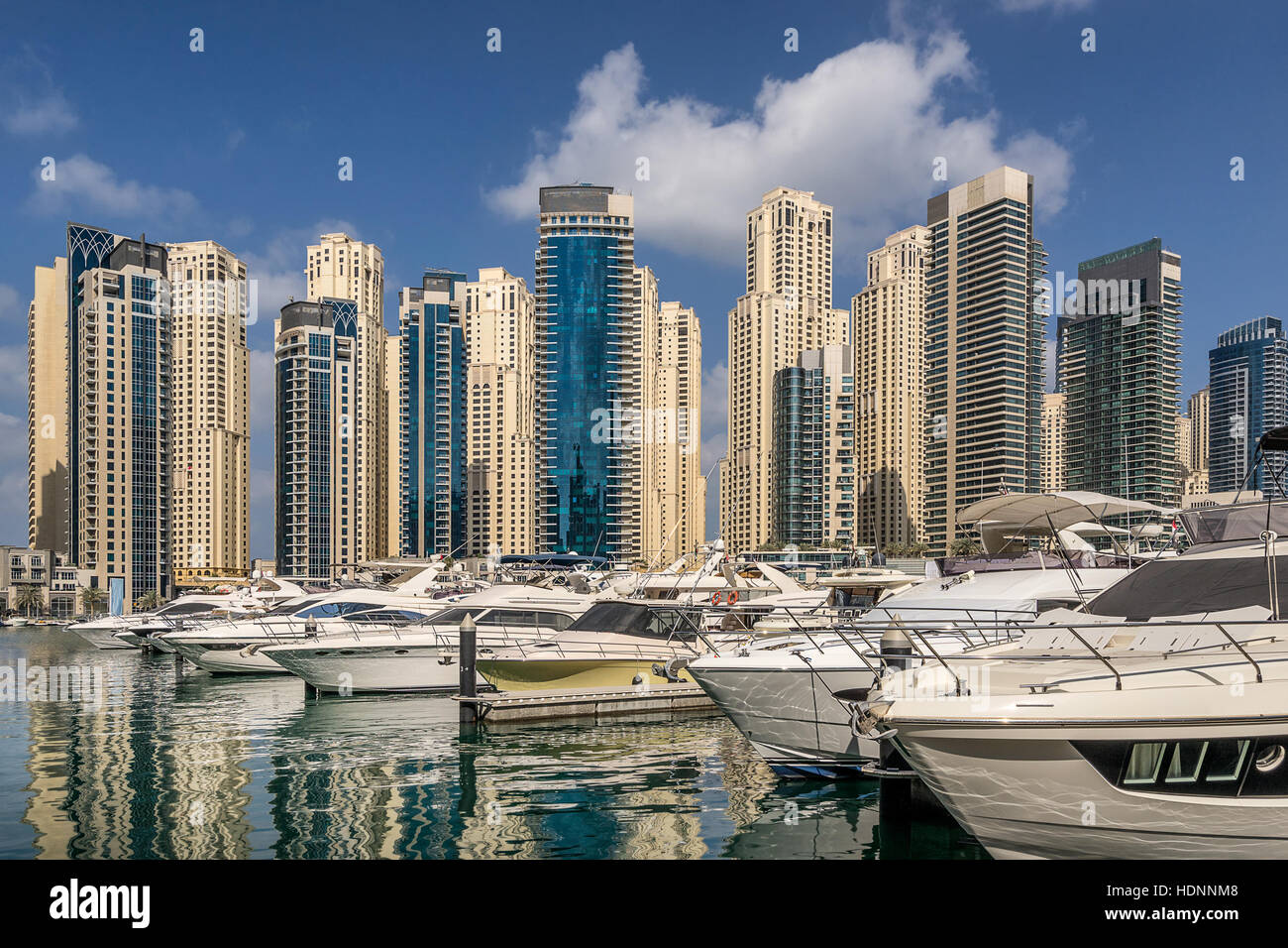 Jachthafen von Dubai in den Vereinigten Arabischen Emiraten Stockfoto