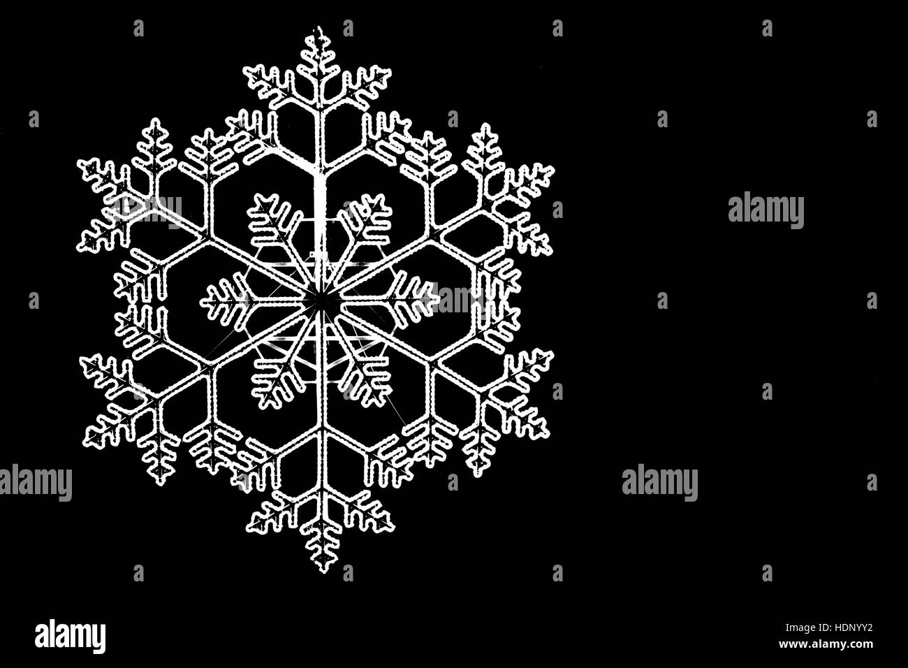 Die riesige led Schneeflocke Stockfoto
