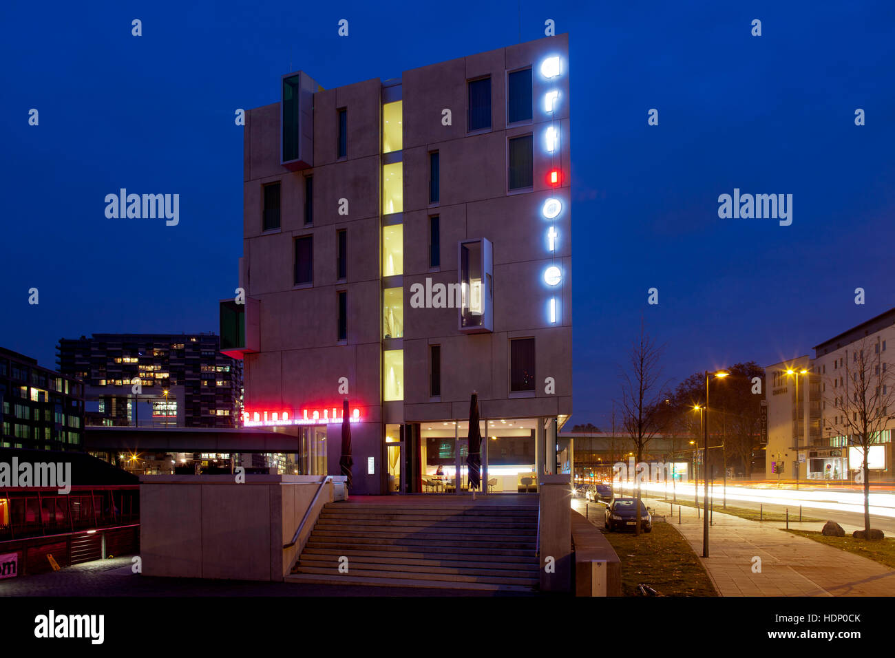 Europa, Deutschland, Nordrhein-Westfalen, Köln, Hotel Artotel am Rheinau-Hafen. Stockfoto