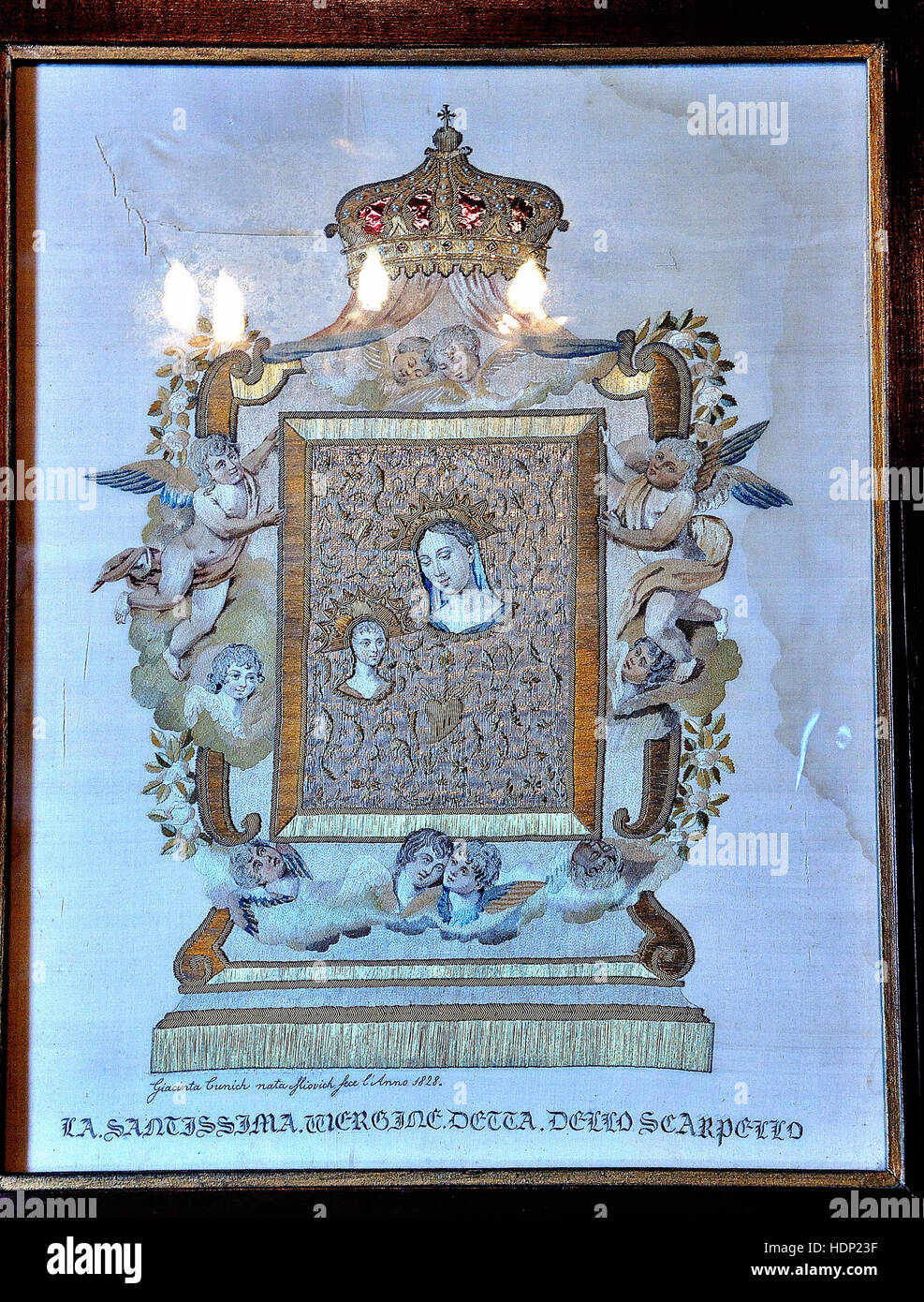 Menschliches Haar Bild Dame der Felsen, Boka Bucht Stockfoto