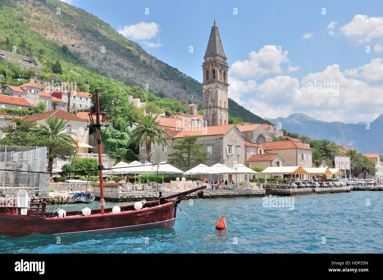 Bucht von Boka Montenegro Stockfoto