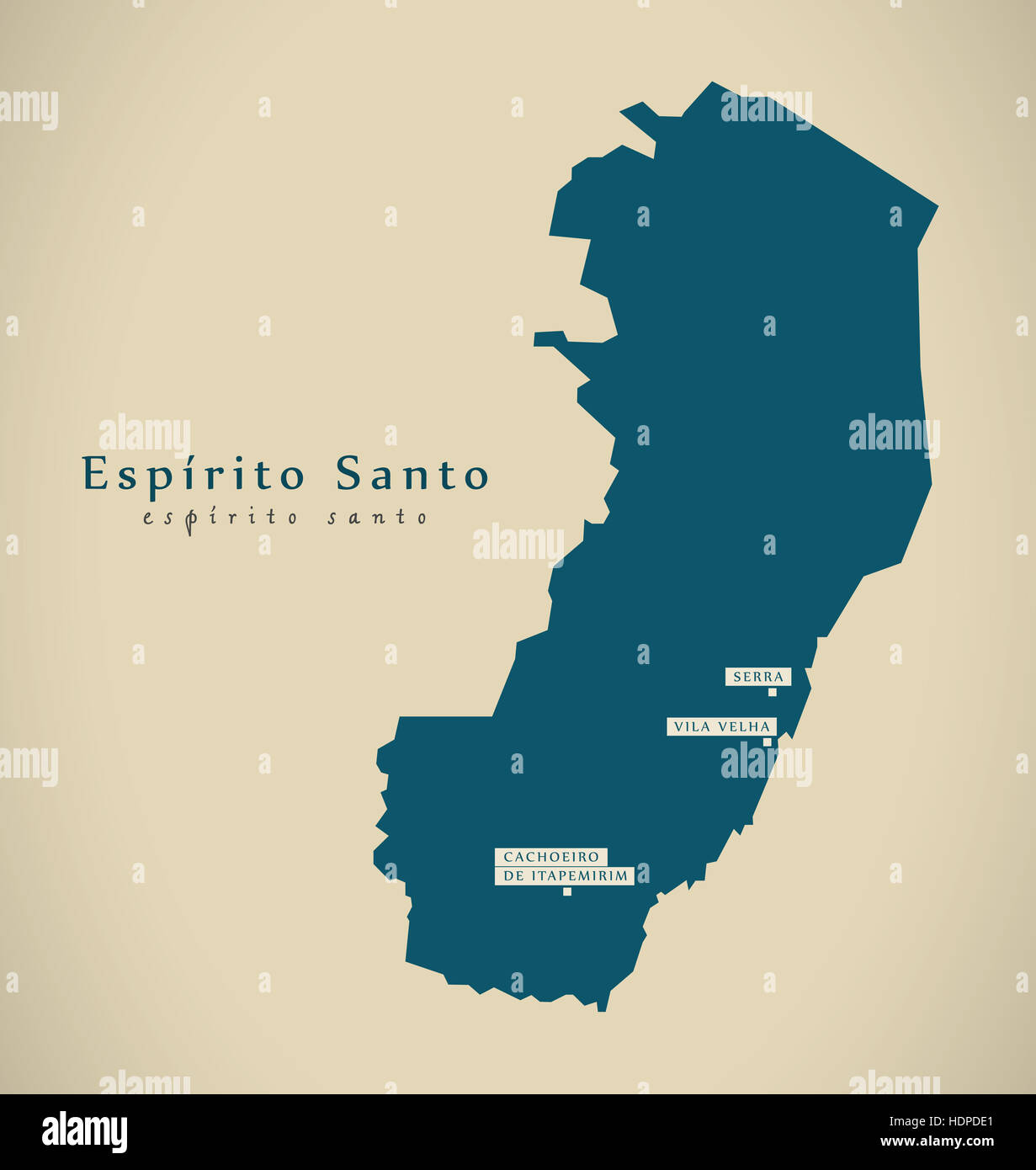 Moderne Karte - Espirito Santo BR Brasilien Illustration Stockfoto