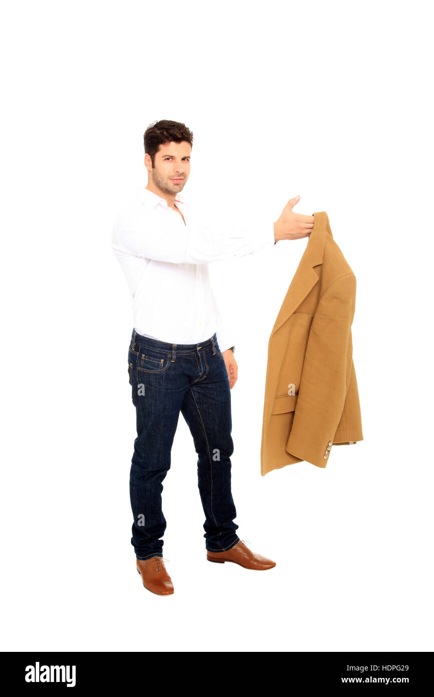 Porträt von ein hübscher junger Mann mit Anzug Stockfoto