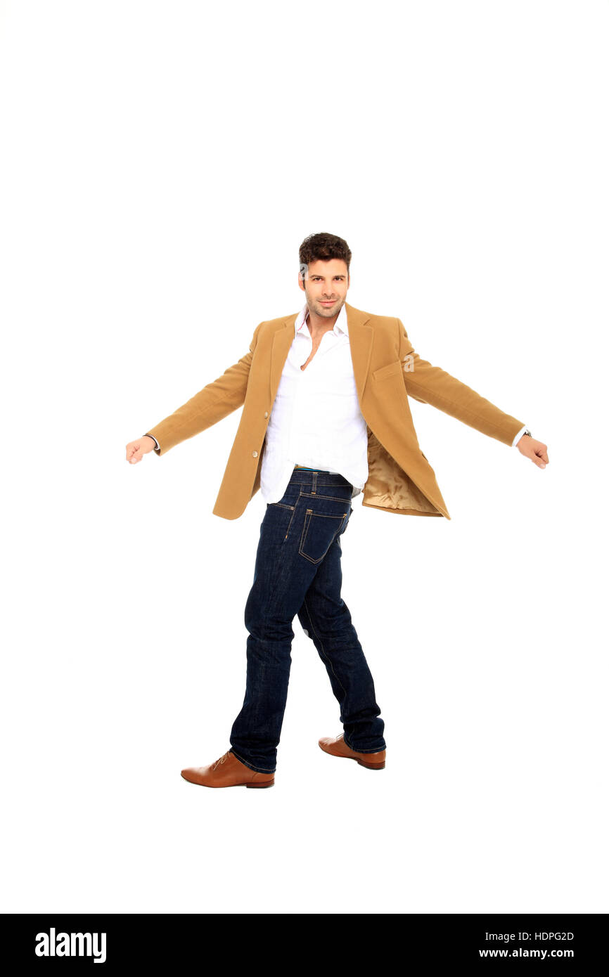 Porträt von ein hübscher junger Mann mit Anzug Stockfoto