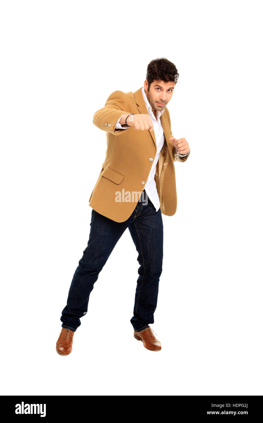 Porträt von ein hübscher junger Mann mit Anzug Stockfoto