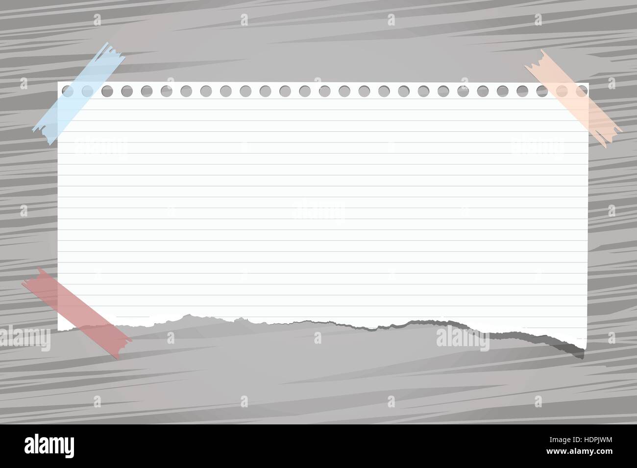 Weiß gerippt, Reg. Hinweis, Notebook, Kopie Buch Papier Blätter mit bunten Klebestreifen auf gefütterte Muster stecken Stock Vektor