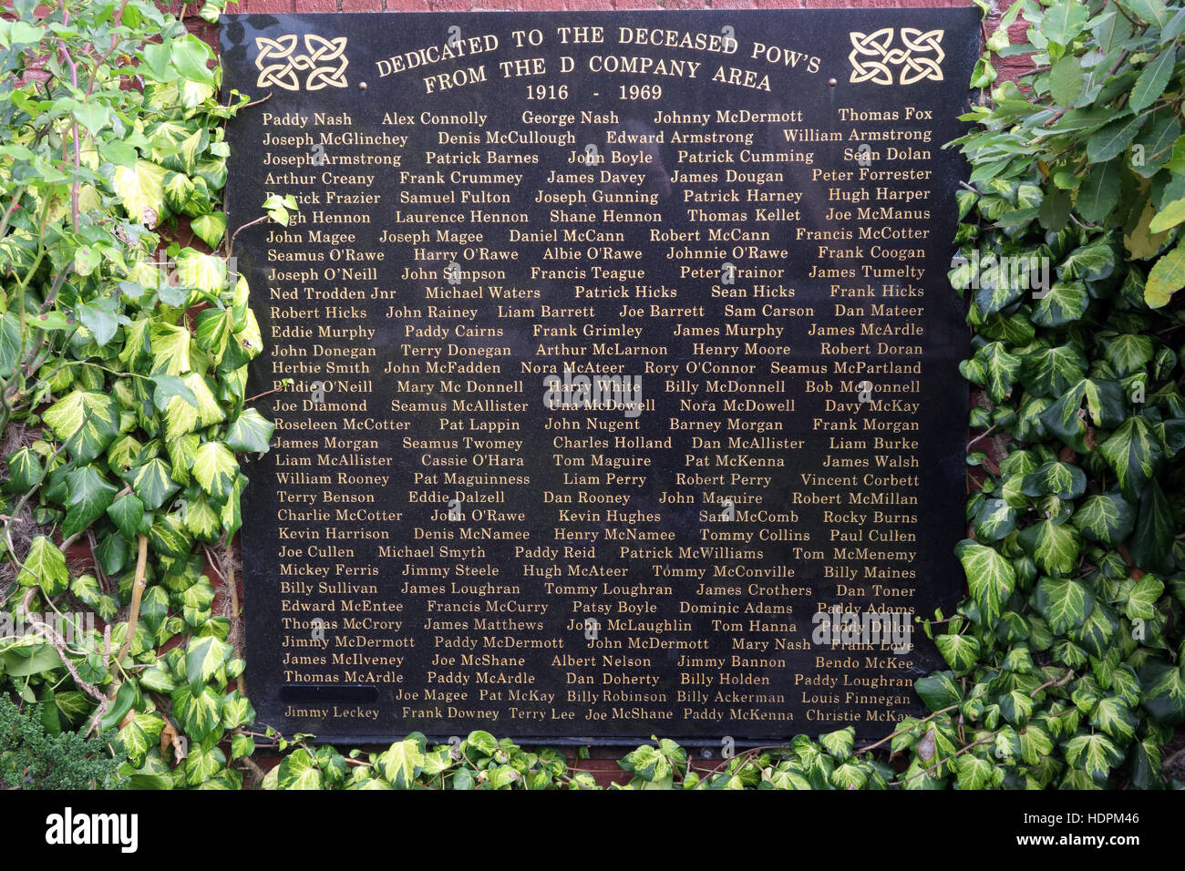 Falls rd, Garten der Erinnerung, verstorbene Kriegsgefangene getötet, verstorben auch Ex-Häftlinge, West Belfast, NI, UK Stockfoto