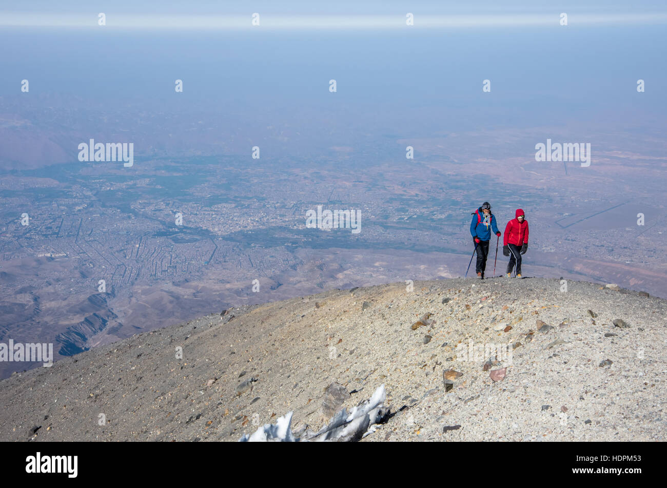 El Misti Wanderer Stockfoto