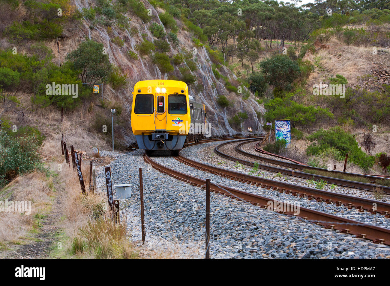 Gleise transportieren Adelaide Hills South Australia Stockfoto
