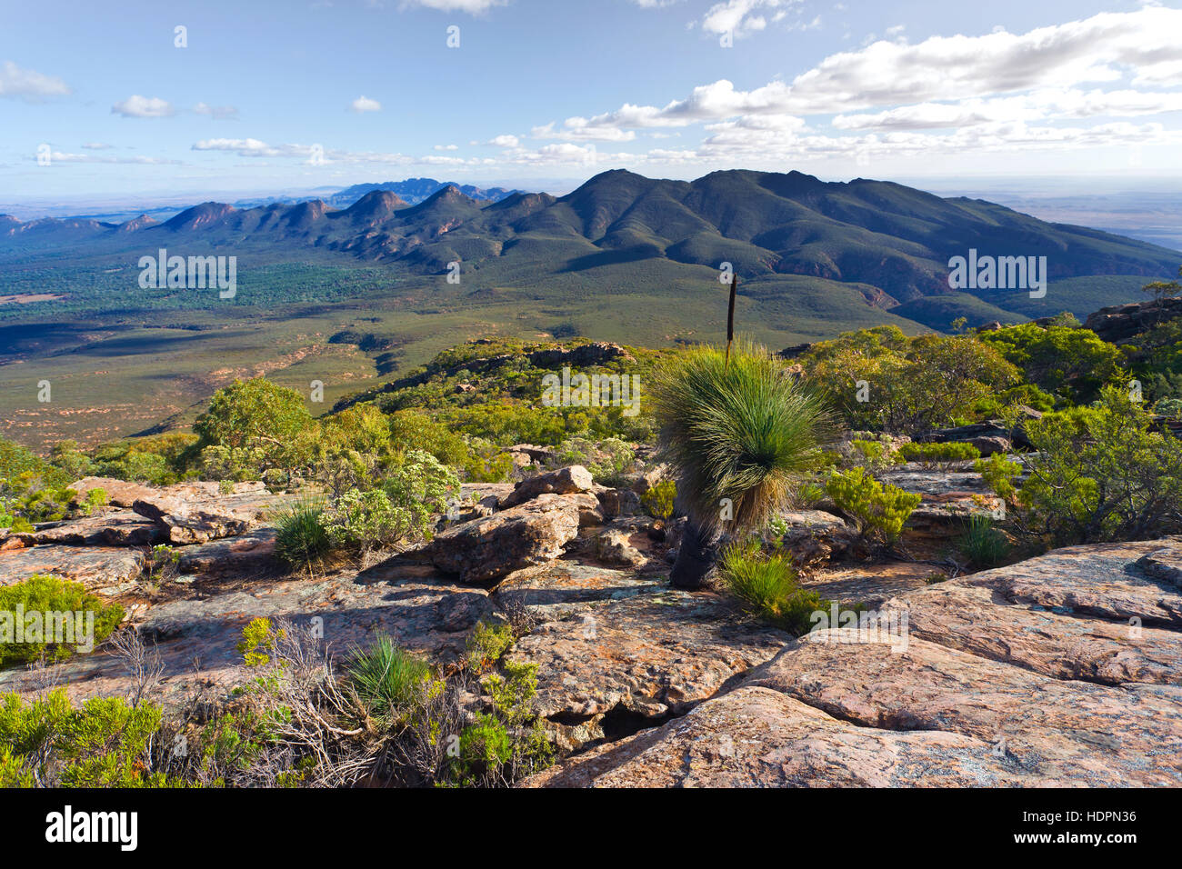 Landschaftsbild Outback Panorama Flinders reicht South Australia australischen Landschaften die Ansicht des Wilpena Pound aus St Mary Peak Stockfoto