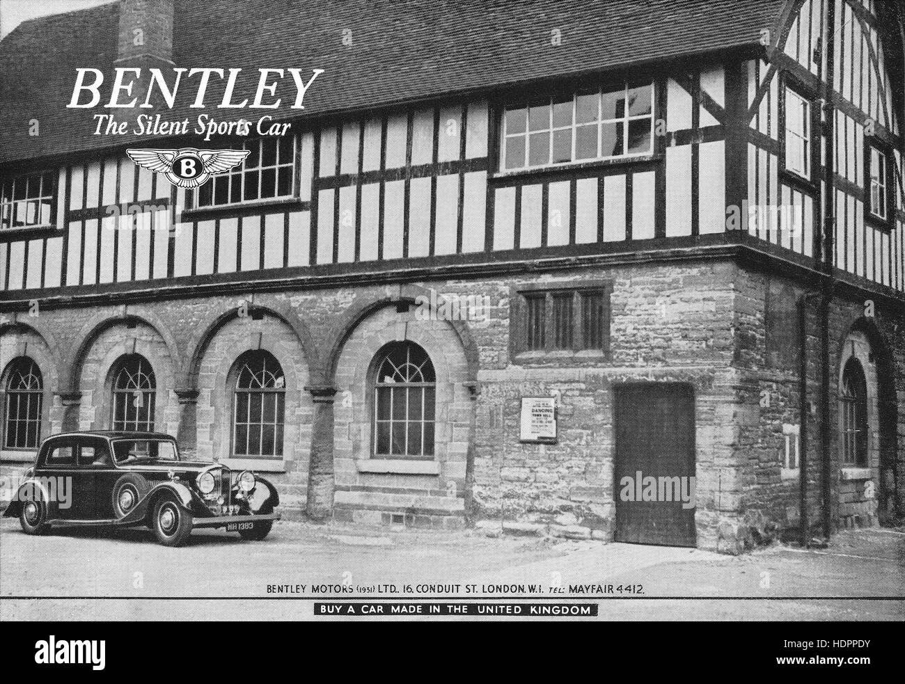 1937 britische Werbung für Bentley Motor Cars Stockfoto