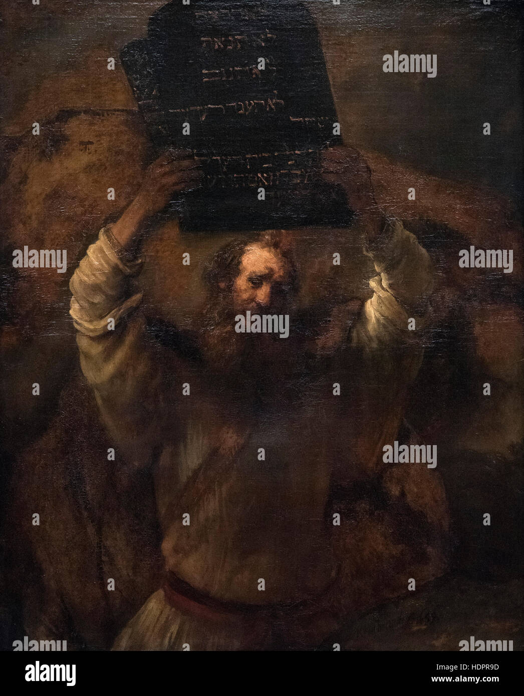 Rembrandt van Rijn (1606-1669), Moses brechen die Gesetzestafeln, 1659.   Öl auf Leinwand. Stockfoto