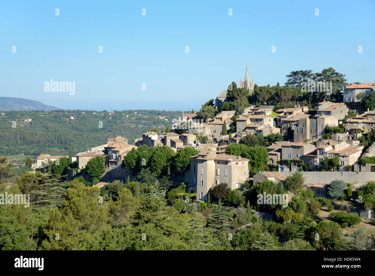 Blick auf das Dorf oder die Hügel thront Dorf Bonnieux Luberon Provence Frankreich Stockfoto